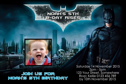 Batman 10 personalised invitations