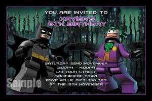 Batman Joker 2 personalised birthday party invitation