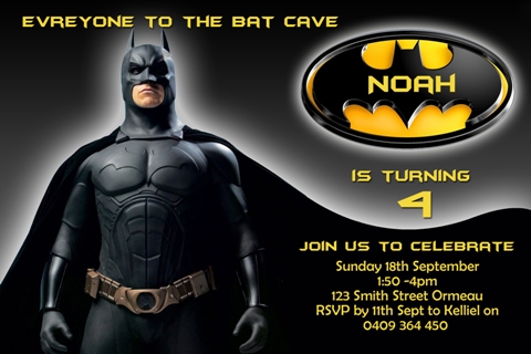 Personalised Batman Birthday Party Invitations | Invitations 4 kids