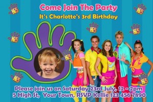 Hi 5 personalised photo birthday party invitations