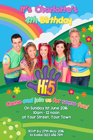 Hi 5 team new cast 2016 invitation