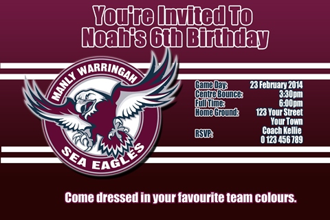 Manly sea eagles NRL invitation