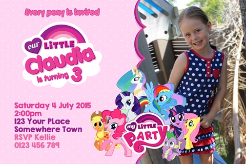 My Little Pony my friendship group invitation