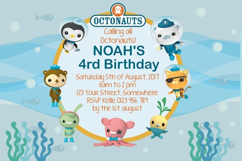 Octonauts birthday party invitations