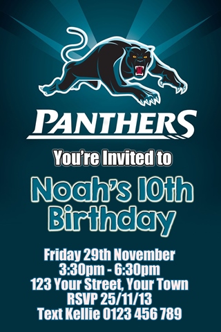 Penrith Panthers 1 NRL personalised invitation