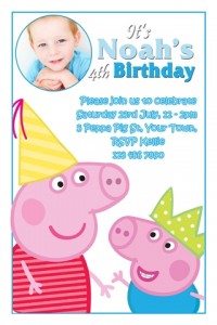boys Peppa and george Pig invitations