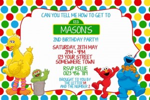 Sesame Street personalised birthday party invitation