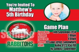 red green South Sydney Rabittohs NRL invitation