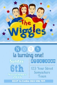 boys Wiggles birthday party invites
