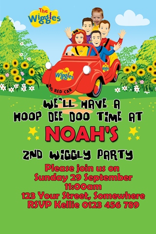 Wiggles new cast party invitation