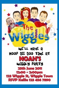Wiggles new cast birthday party invitation