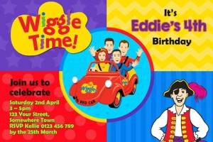 Wiggles personalised party invitations car captain