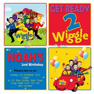 old Wiggles cast birthday party invitations