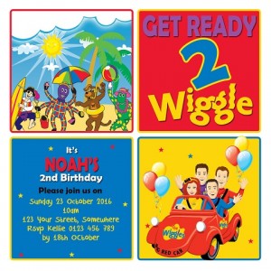 Wiggles character personalised birthday party invitations