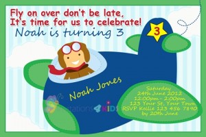 boys aeroplane airplane birthday party invitations and invites