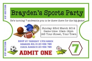 Sports Party Invites | Invitations 4 Kids