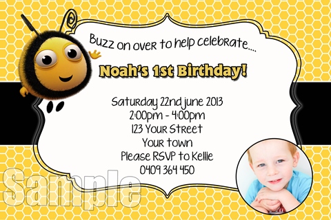 buzz bee the hive  invite invitation