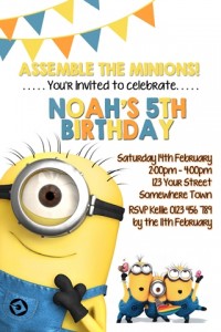 Minions birthday party invitation