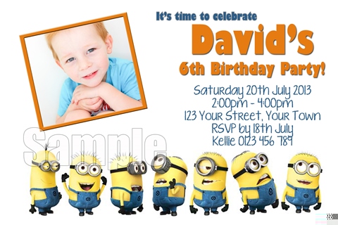 despicable me minions invite