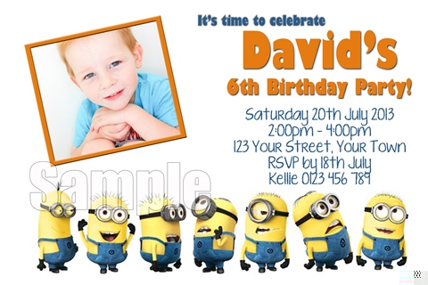 despicable me minions invite