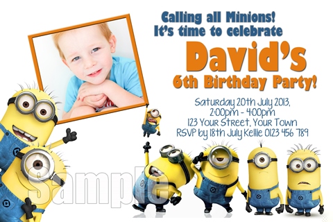 despicable me minions invitations