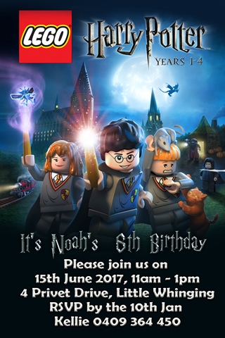 Harry Potter Lego birthday party invitation