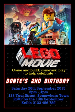 lego movie invitation