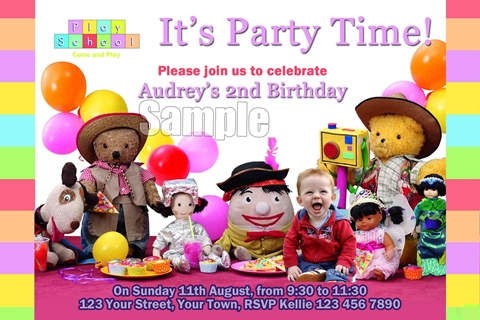 personalised Play school birthday party invites