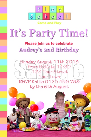 play school birthday party invitation