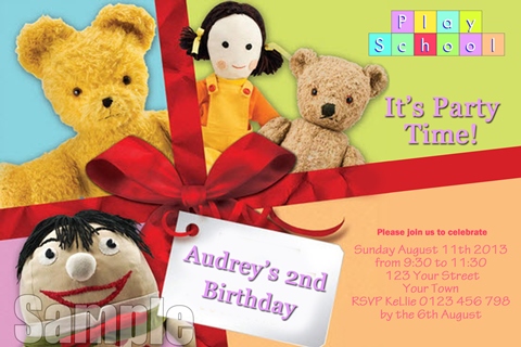 personalised Play school birthday party invites