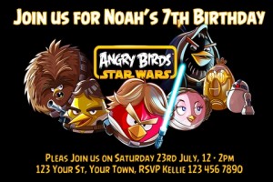 Angry birds party invitations