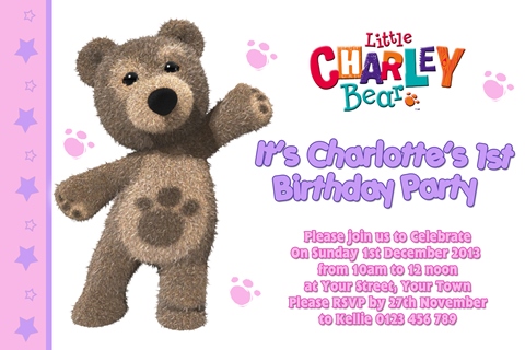Little charlie bear party invitations