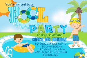 Boys pool party invitation