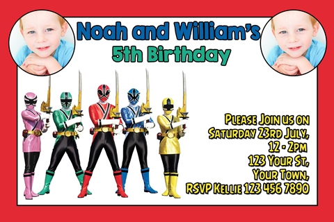 Power Rangers invitations