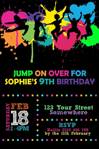 Jump trampoline invites