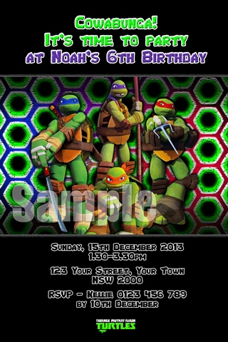 Teenage mutant Ninja Turtles invitation