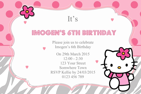 Pink Hello Kitty Invitation