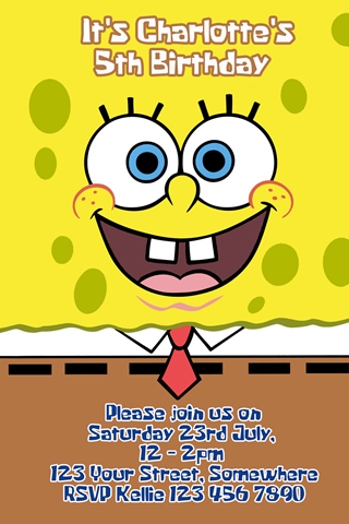 Spongebob squarepants invitation