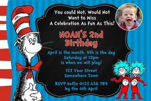 Dr Seuss Cat in the hat invitation 1 with photo