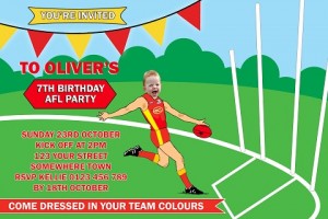 AFL SUNS player personalised invitations