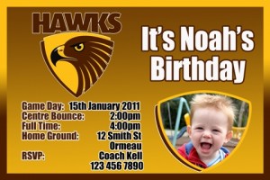 Hawks AFL personalised invitation