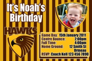 Hawks AFL personalised invitation