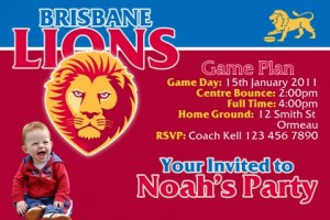 Brisbane Lions AFL personalised invitation
