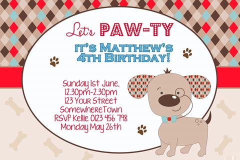 cute puppy smart dog invitations