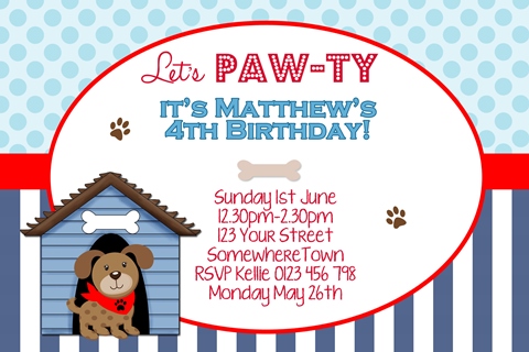 cute puppy dog invitations