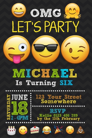 Emoji birthday party invite