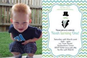 cute Little Man Invitation first 2nd birthday party invitation