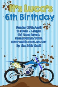 boys Motorcross birthday party invitation