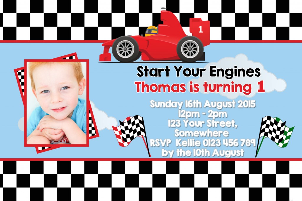 Racing Car formula one birthday party