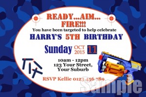 personalised nerf birthday party invitation
